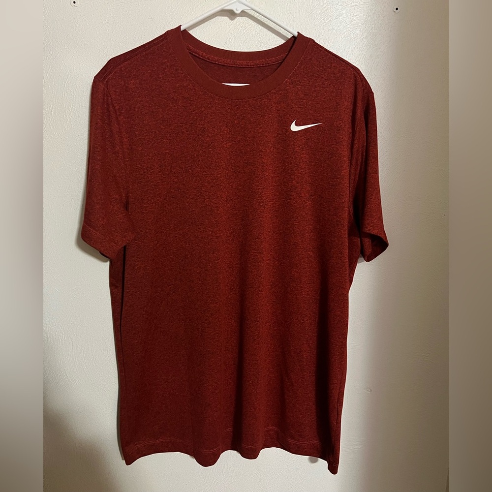 NIKE Classic Dri-Fit Legend Fitness Activewear T Shirt Red Black White Men's L
